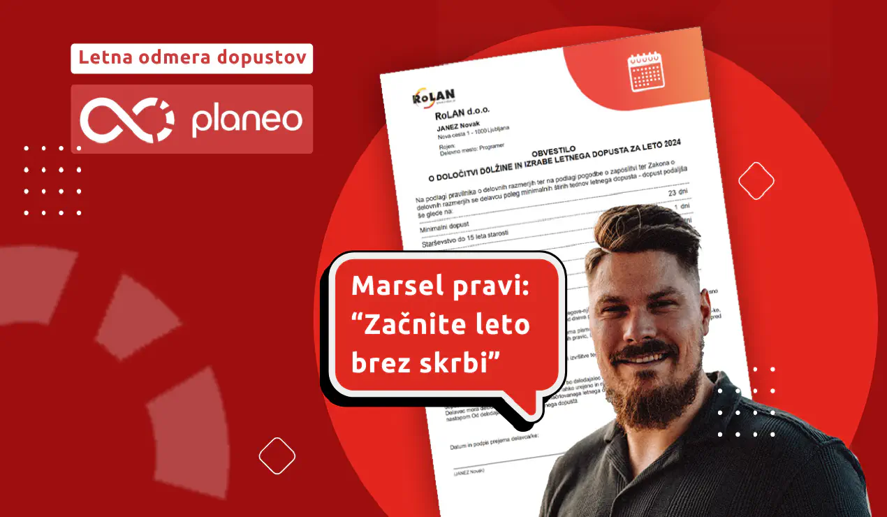 Uredite letno odmero dopusta za zaposlene v programu ePRO | Planeo!